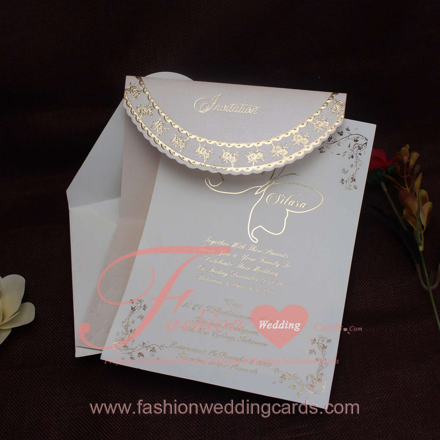 Modern Nice Foil Emboss Wedding Invitation Wordings